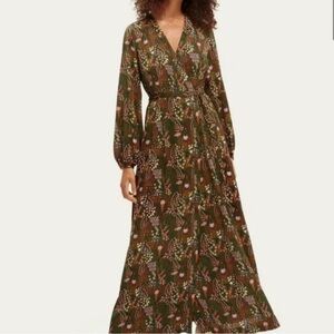 Scotch & Soda floral wrap dress